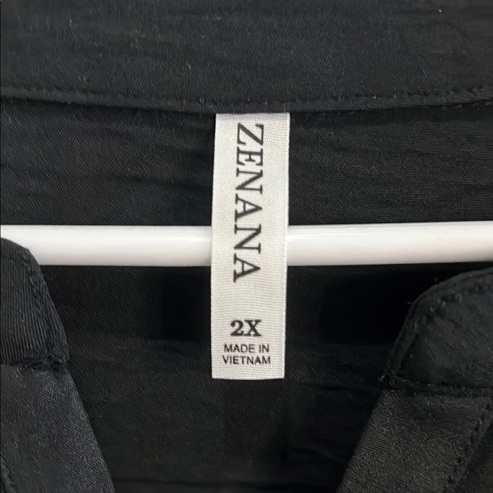 Zenana Elegant Black Ruffle Sleeve Top size 2X New - Picture 2 of 6
